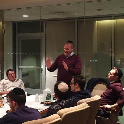 During LCM's Alumni Dinners, alumni from different fields discuss their career with students. Above, Meir Milgraum, of the Lightstone Group, led a fascinating discussion about the ins-and-outs of the real estate profession.