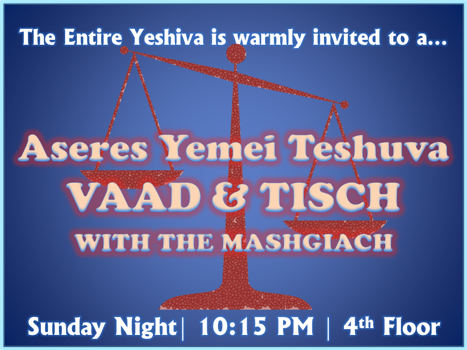 Vaad & Tisch with the Mashgiach 