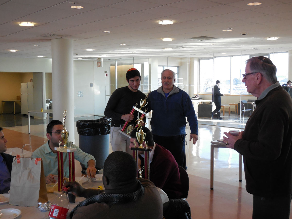 Irv Bader presented the awards for LCM\'s 2013 Annual Intramural Basketball Tournament.