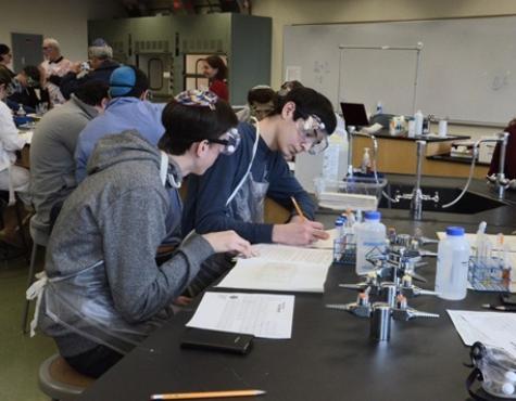 Students working in a lab