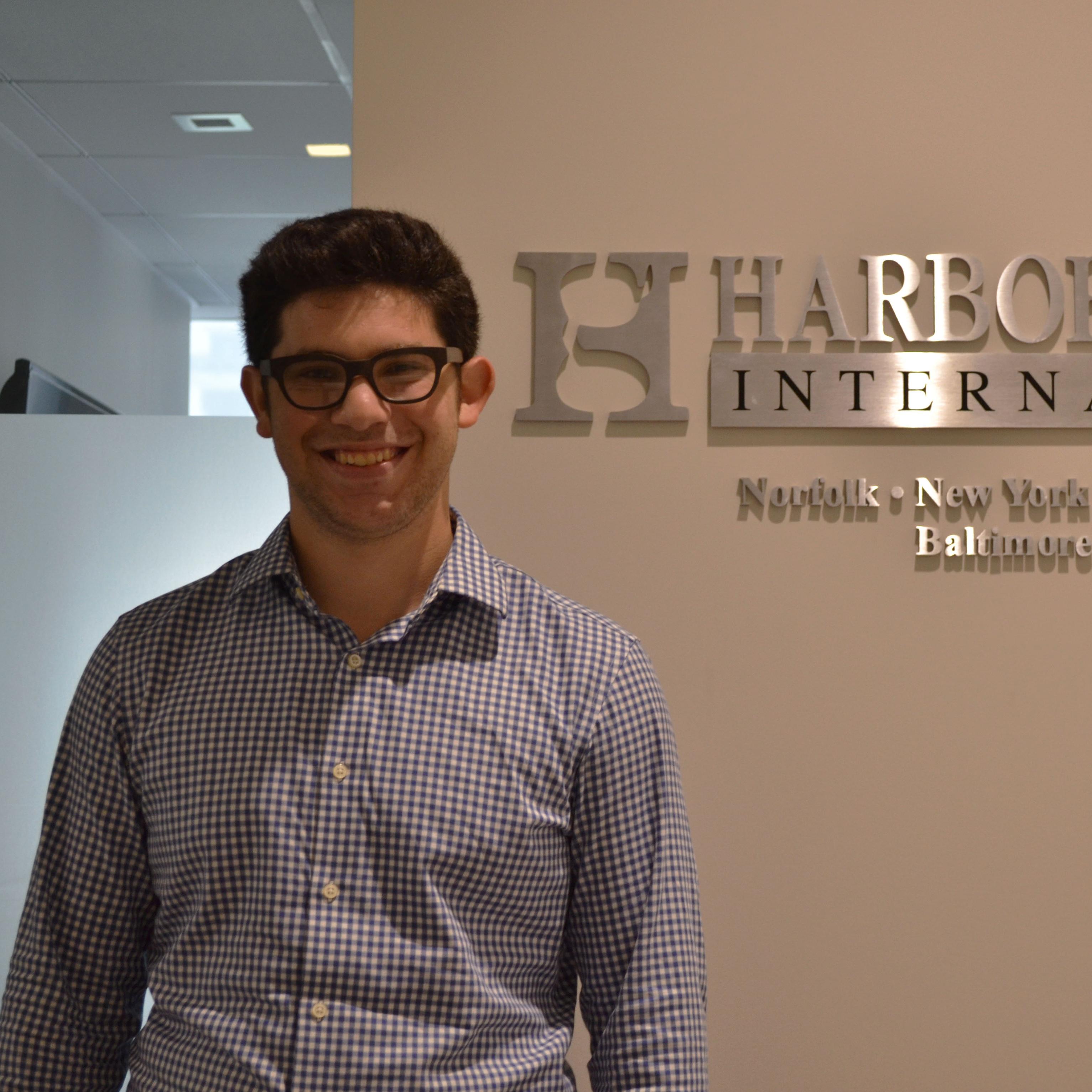 Jacob (Nachi) Mostofsky at his summer internship at Harbor Group International