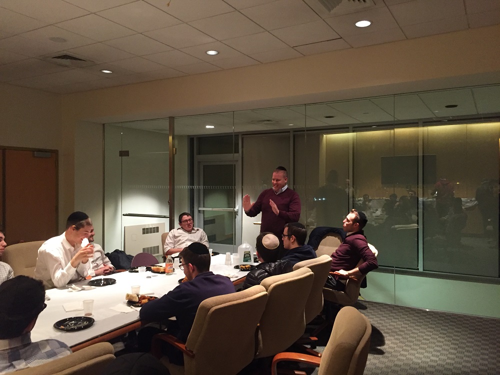 During LCM's December Alumni Dinners, alumni from different fields discuss their careers with students. Above, Meir Milgraum, of the Lightstone Group, led a fascinating discussion about the ins-and-outs of the real estate profession.