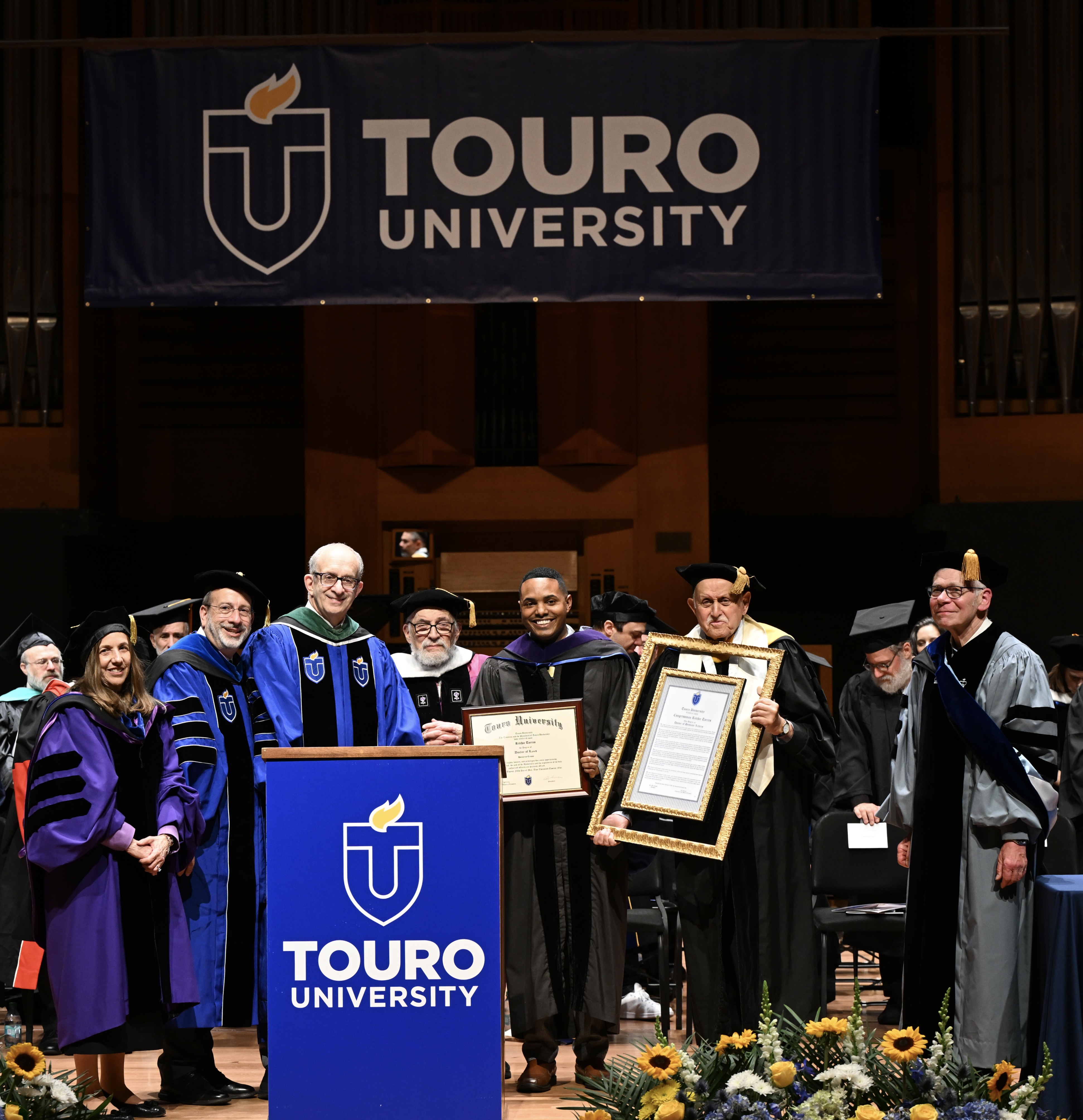 Touro President Dr. Alan Kadish bestows honorary doctorate on Congressman Ritchie Torres