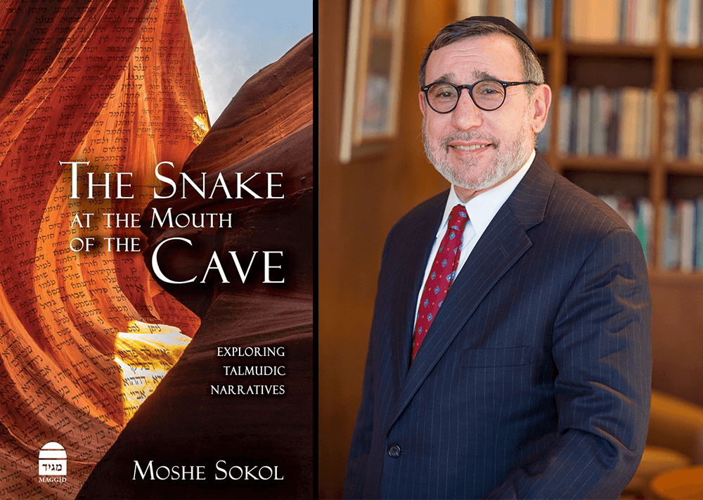 Dr Sokol with the book cover for the book he authored The Snake at the Mouth of the Cave