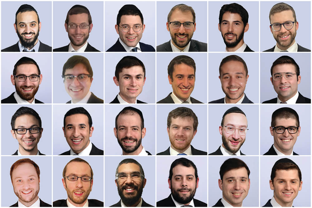 Twenty-six headshots of the men who received rabbinical ordination from Lander College for Men